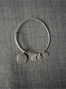 Alex and Ani Silver Libra Charm Bangle with Small Disc Charms